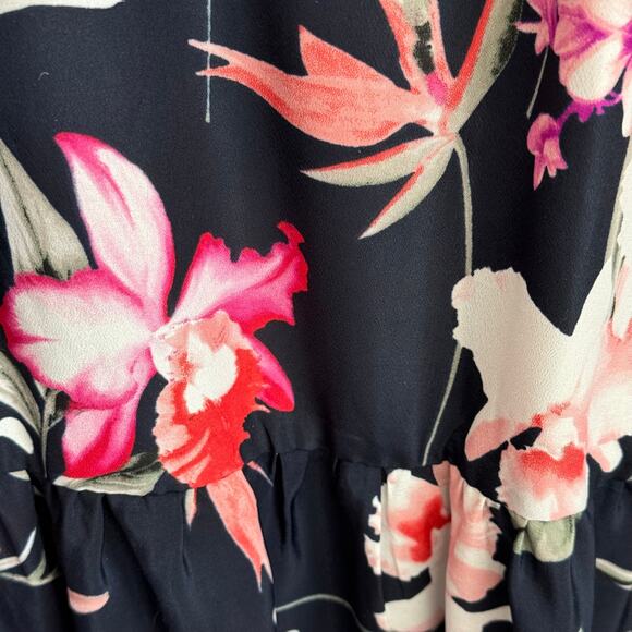 Eliza J Floral on Navy & Pink High Low Maxi Dress Women's Size XXL - Picture 11 of 15